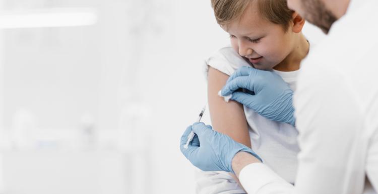 Child getting vaccine