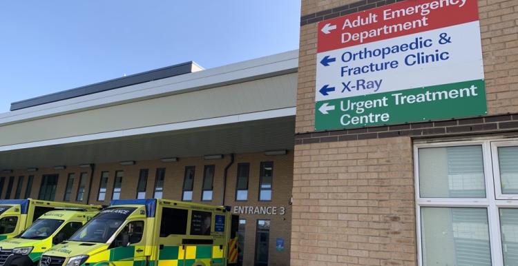 Ambulances outside of Sunderland Royal Hospital