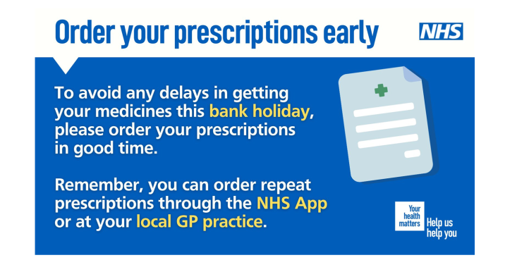 Order prescriptions early graphic image Order prescriptions early graphic image