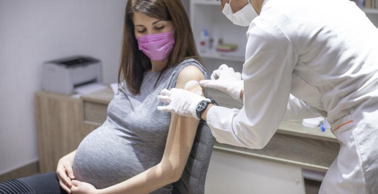 A woman having an injection