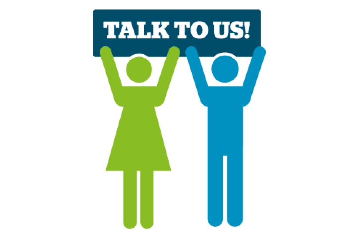 Talk to Us graphic image