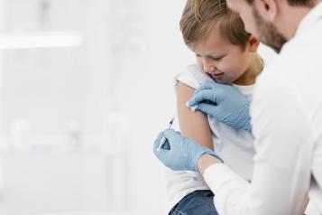 Child getting vaccine