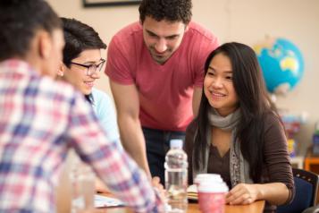 Group of young people talking