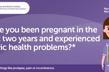 Graphic image of the Perinatal Pelvic health survey advert