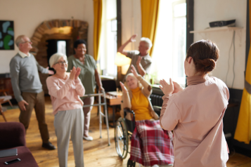 People carrying out a care home activity