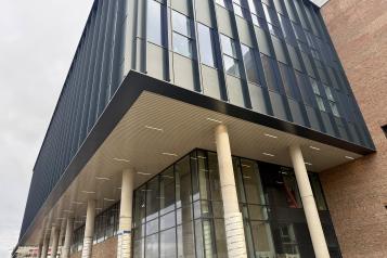 Outside the new Sunderland Eye Hospital