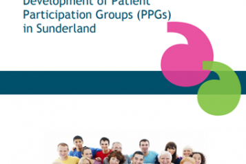 Healthwatch Sunderland report cover - group of people looking up at the camera