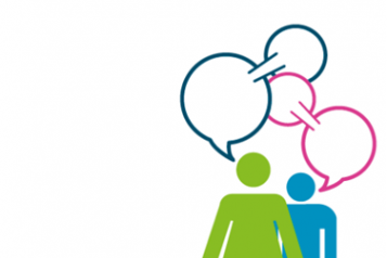 Healthwatch Sunderland report cover - Healthwatch graphic of speech bubbles