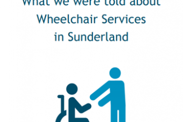 Healthwatch Sunderland report cover - Healthwatch graphic of two people, one in a wheelchair