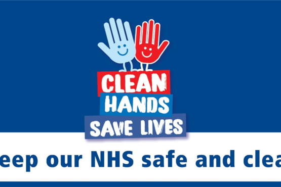 Graphic image of clean hands save lives campaign