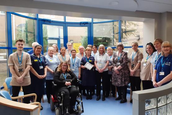 Sunderland Royal Hospital staff standing and smiling at the camera
