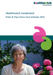 Healthwatch Sunderland report front cover, woman looking at the camera