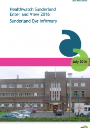 Healthwatch Sunderland report front cover, Sunderland Eye Infirmary