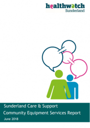 Healthwatch Sunderland report cover - Healthwatch graphic of speech bubbles