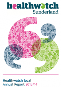 Healthwatch Sunderland report cover - Healthwatch graphic of speech marks